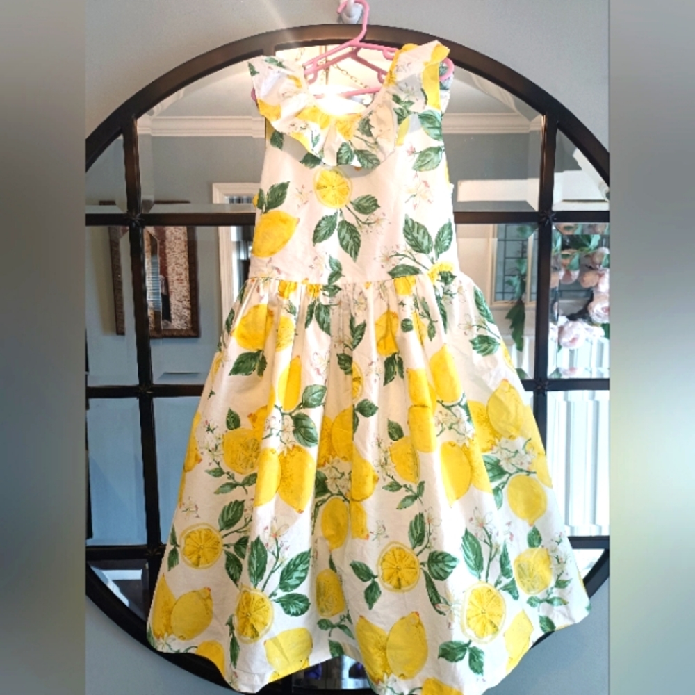 Bonnie Jean size 14 lemon Summer dress
